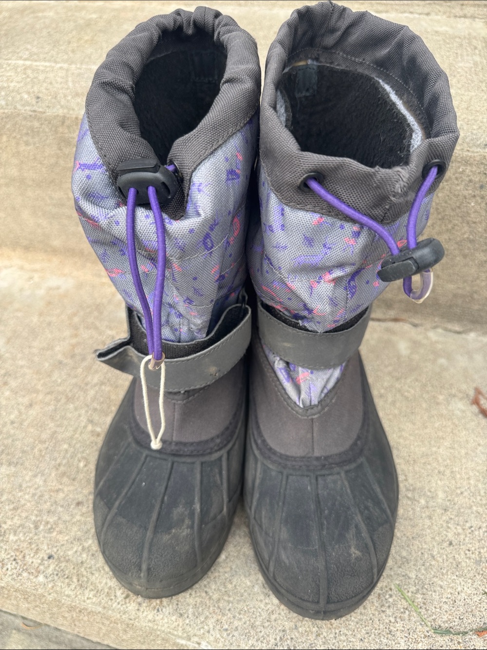 Columbia Kids Purple and Black Insulated Snow Boots
